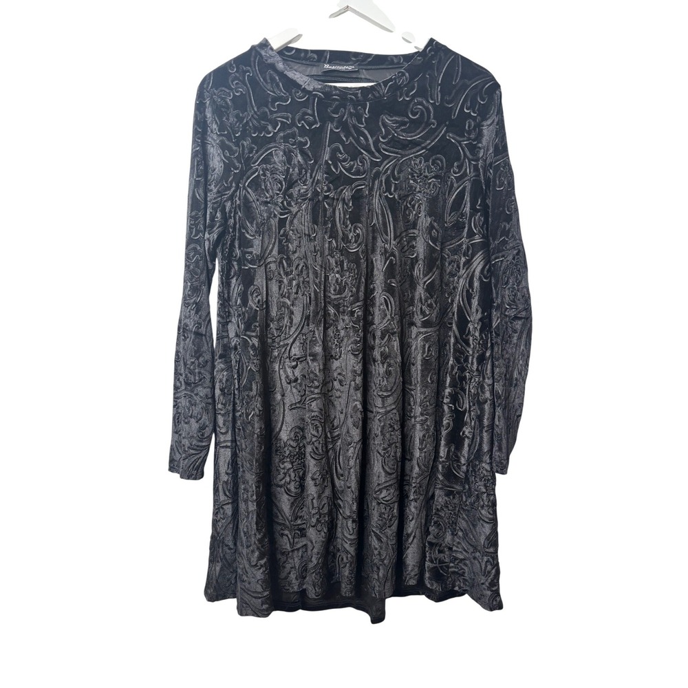 Basically Me Velvet Burnout‎ Mini Dress Womens Medium Black Whimsigoth